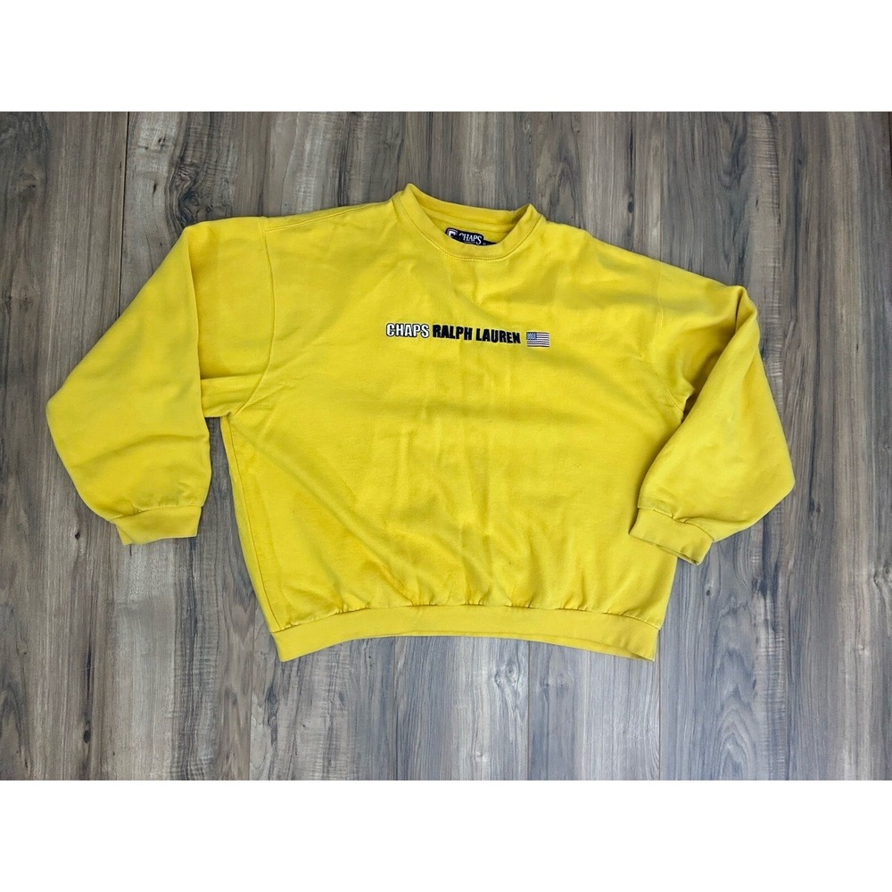 Chaps Ralph Lauren Crew Neck Sweater‎ Size XL Yellow